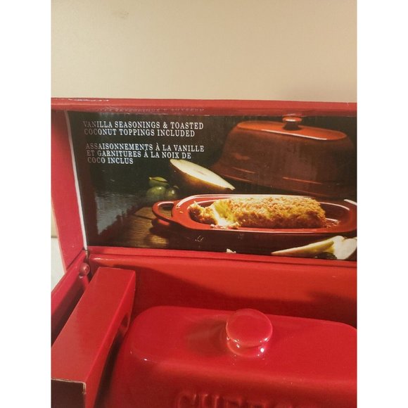 Gourmet Du Village Chevre Cheese Baker Stoneware Bistro Collection Red- Open Box - Picture 14 of 16